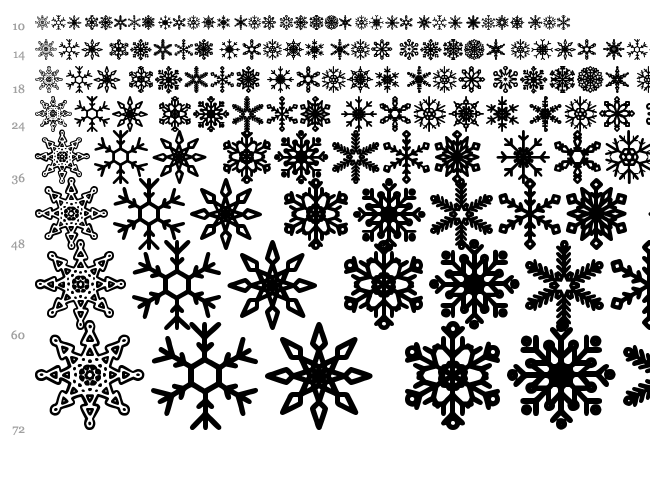 Snowflakes St font waterfall